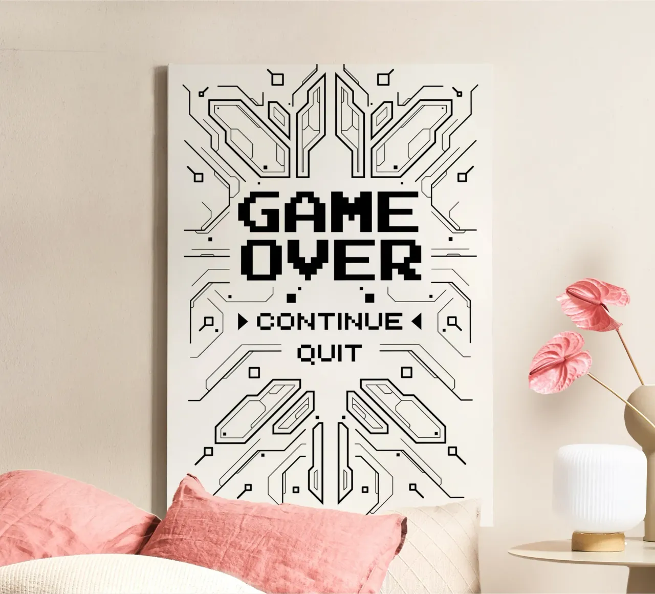 Game Over canvas with Floater frame by Delaplane