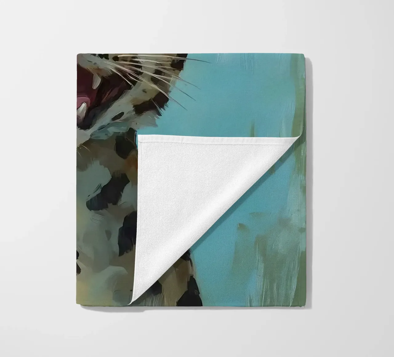 Leopardo con cappello di carta igienica telo mare da Ginnery