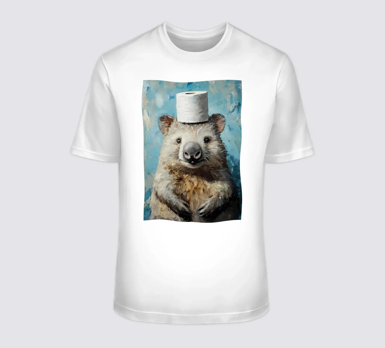 Wombat with Toilet Paper Hat t-shirt by Ginnery