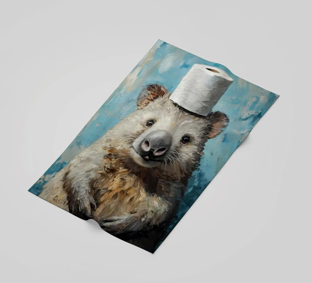 Wombat met wc-hoed strandhanddoek van Ginnery