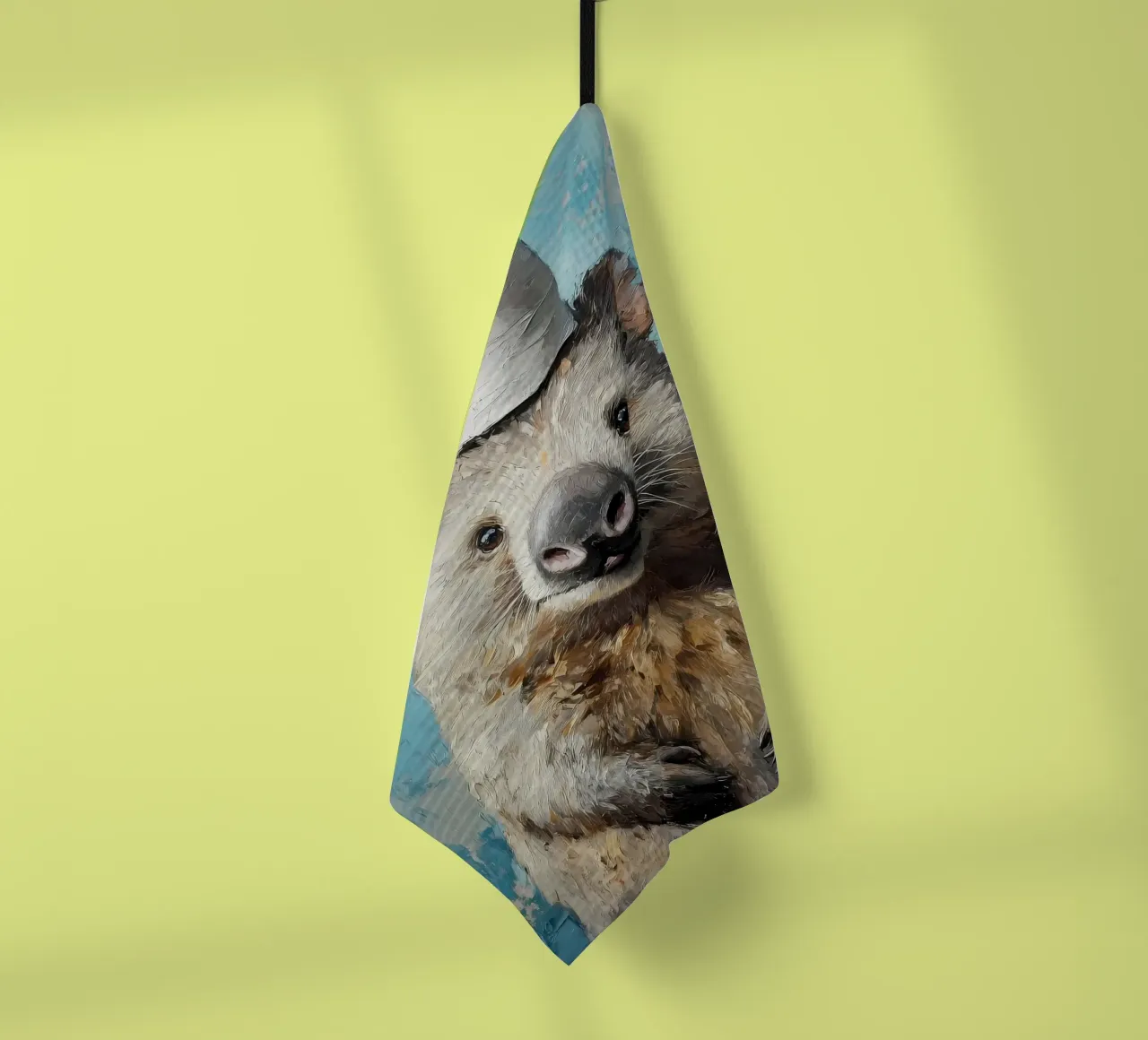 Wombat met wc-hoed theedoek van Ginnery