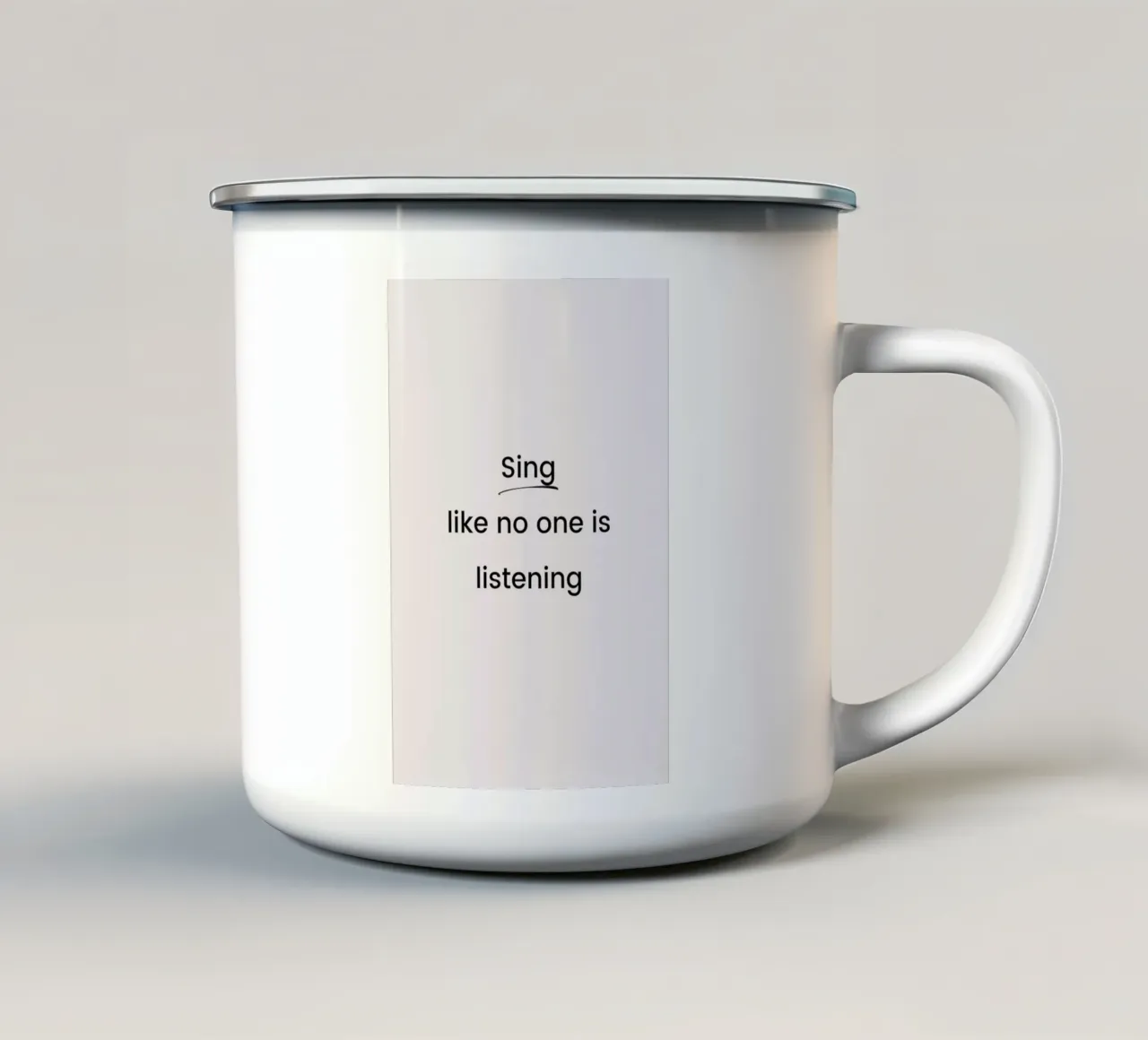 Sing like No One Is Listening tazza in smalto da Studio One