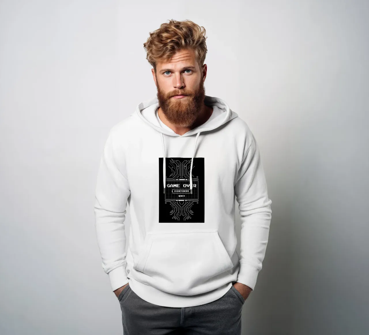 Game Over felpa con cappuccio da Delaplane