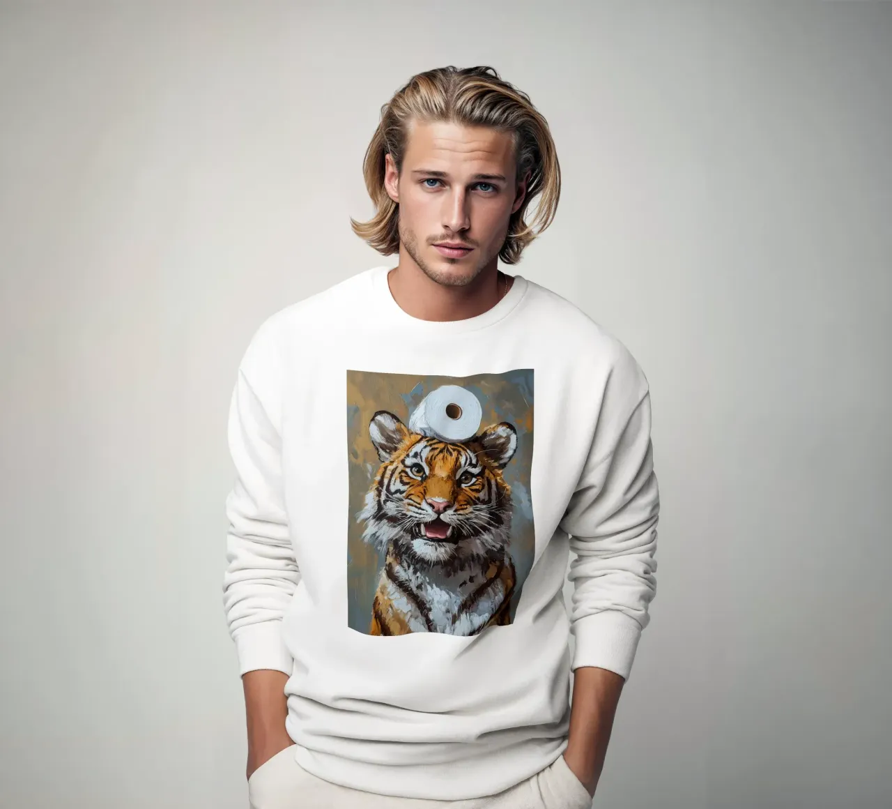 Tigre con carta igienica felpa da Ginnery