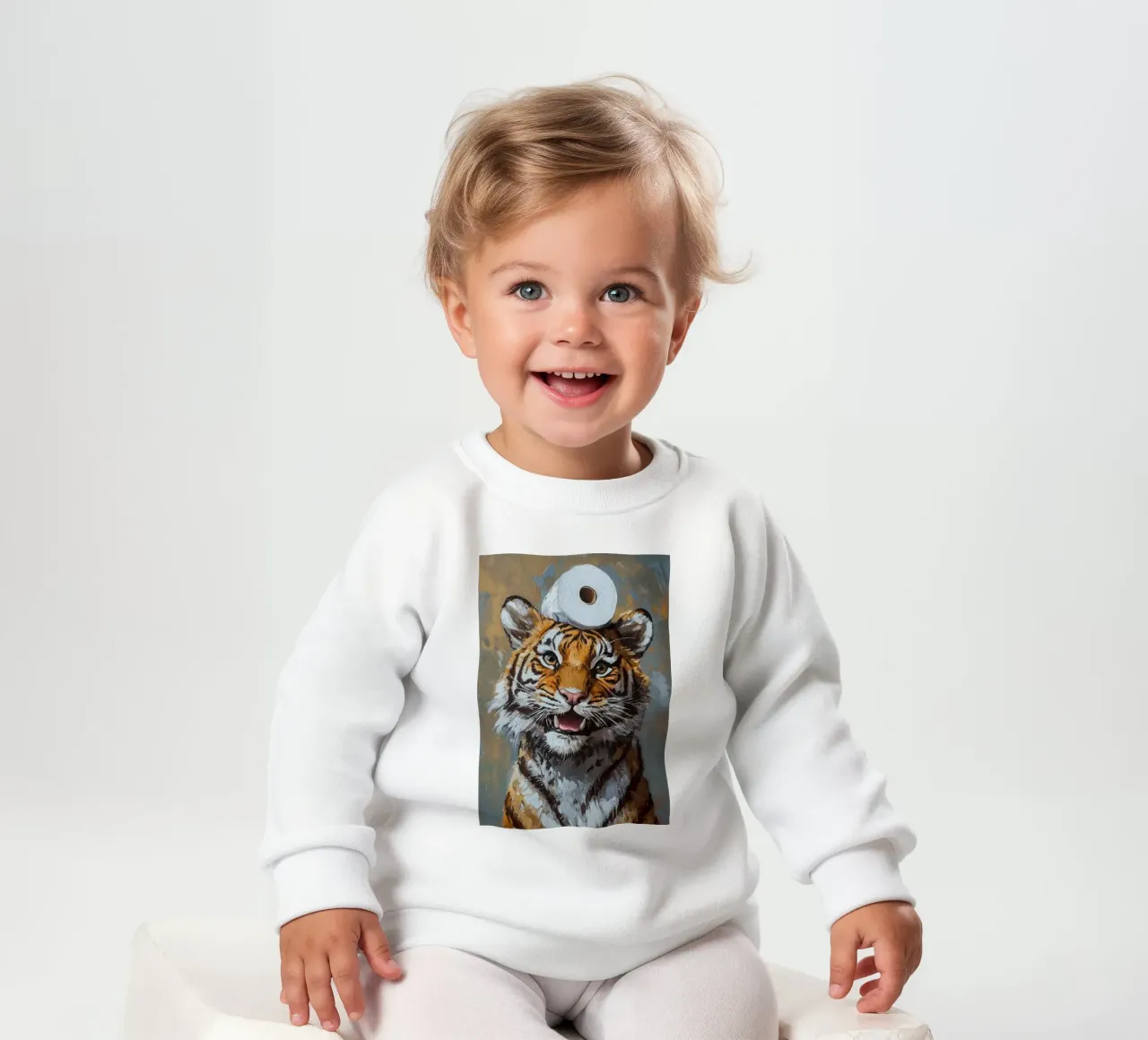 Tigre con carta igienica felpa neonato da Ginnery