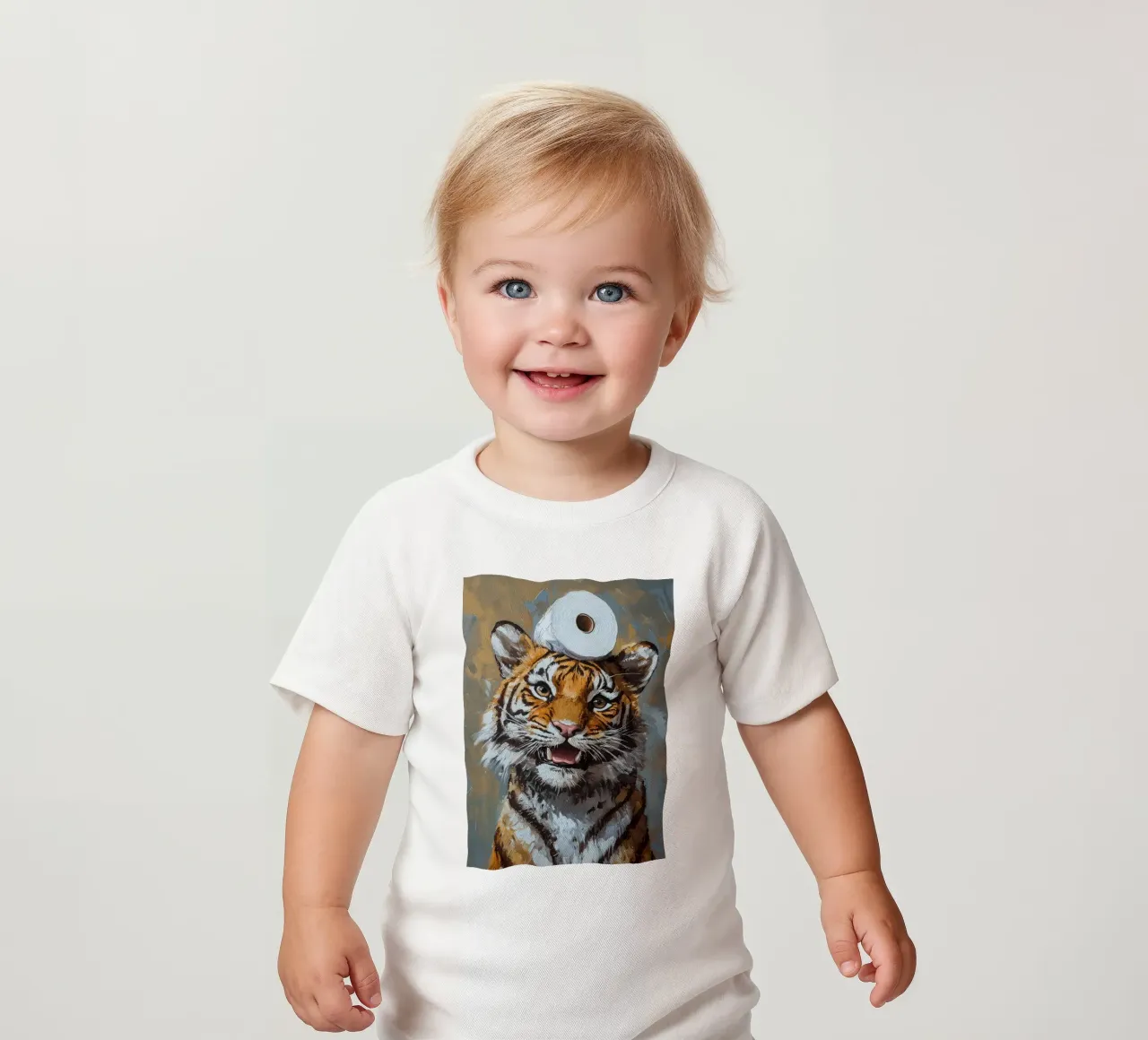 Tiger mit Toilettenpapier Baby T-Shirt von Ginnery