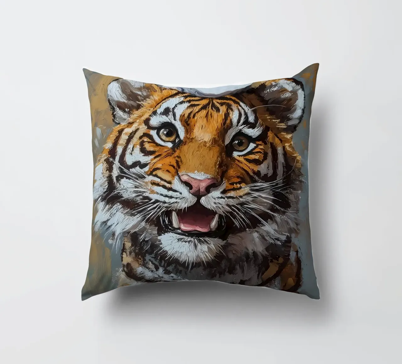 Tiger with Toilet Paper decorative cushion by Ginnery