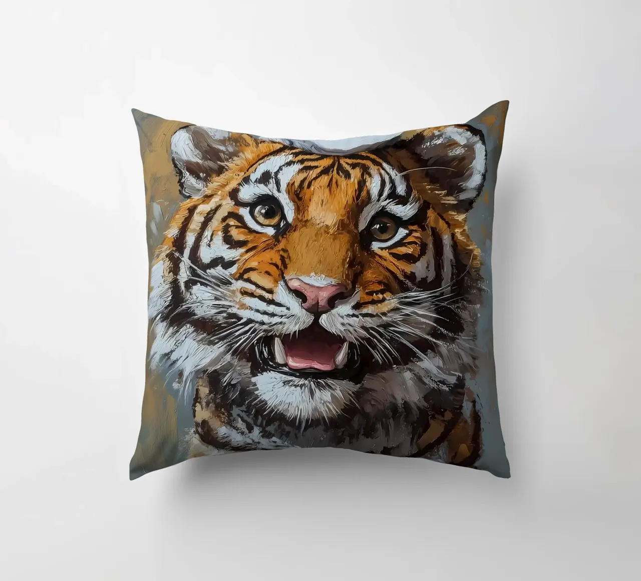 Tiger with Toilet Paper decorative cushion by Ginnery