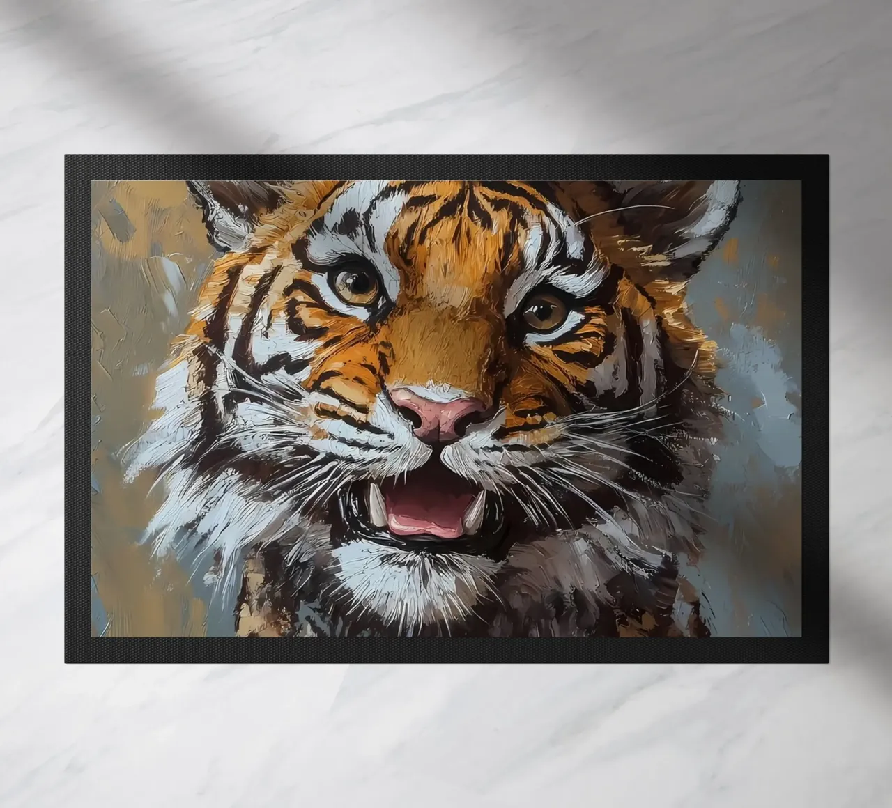 Tijger met toiletpapier deurmat van Ginnery