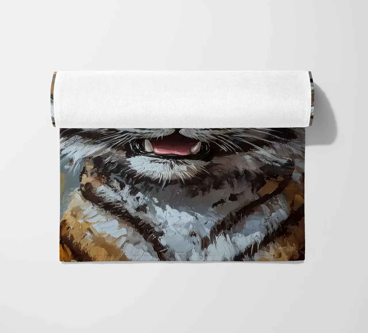 Tigre con carta igienica telo mare da Ginnery