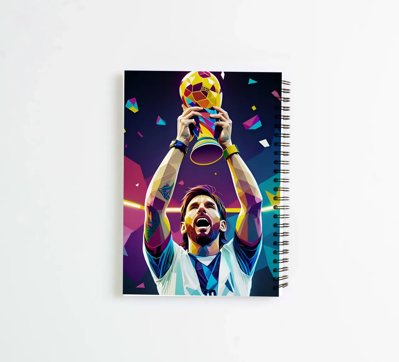 Messi with the cup spiral notebook by BONANZA