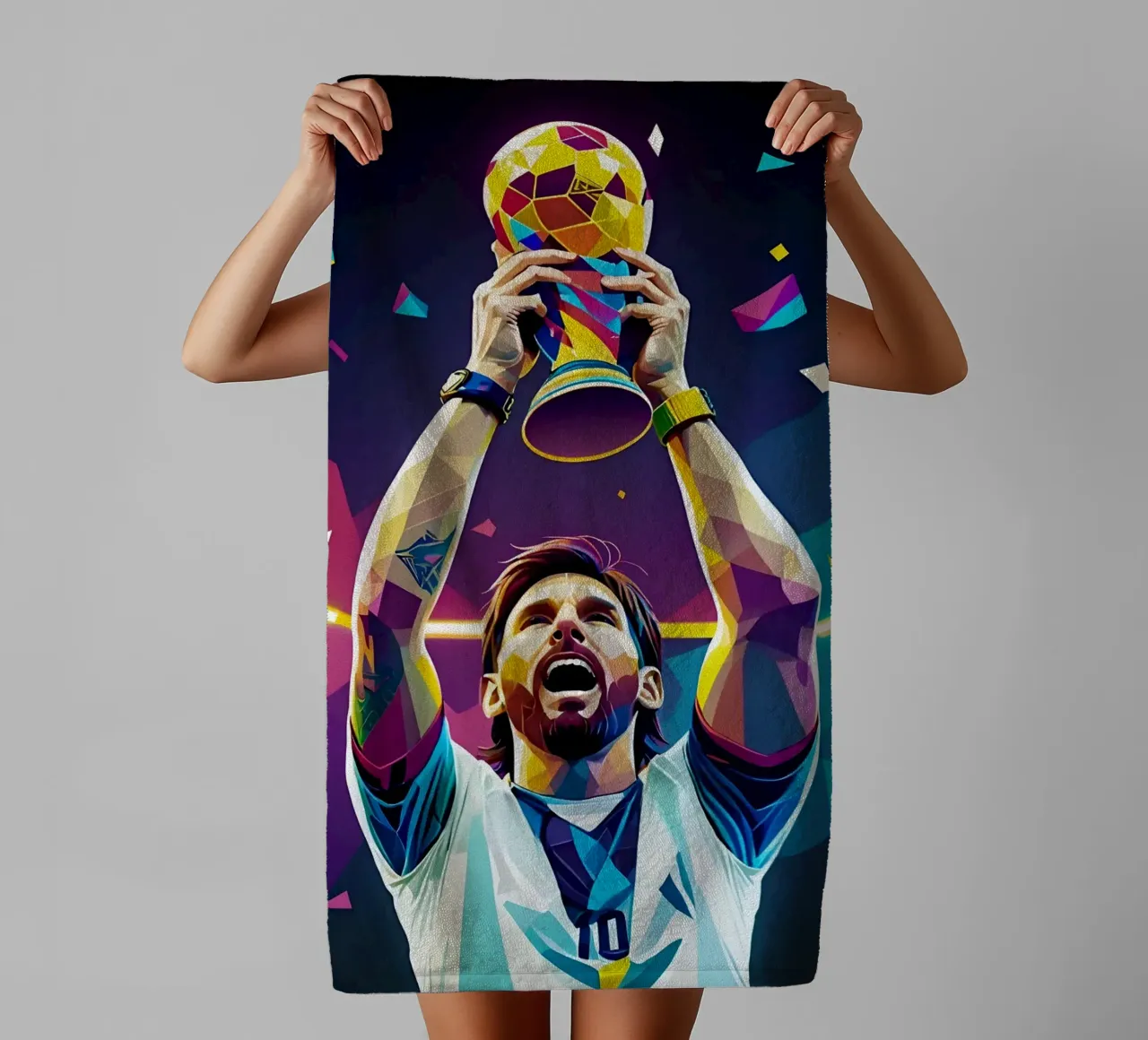 Messi con la coppa asciugamano da bagno da BONANZA