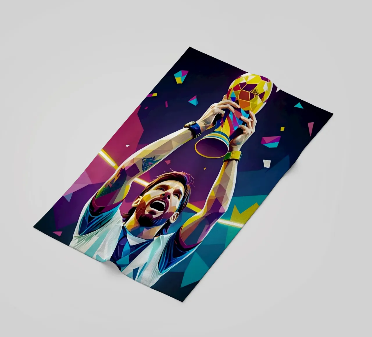 Messi con la coppa telo mare da BONANZA