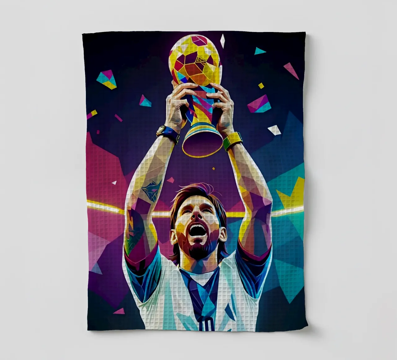 Messi con la coppa canovaccio da cucina da BONANZA
