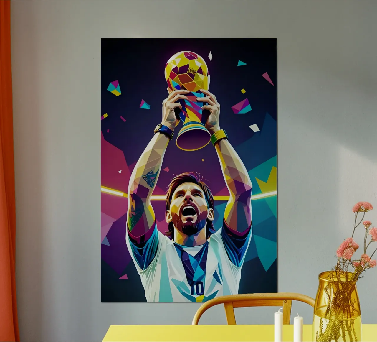 Messi con la coppa carta hahnemühle da BONANZA
