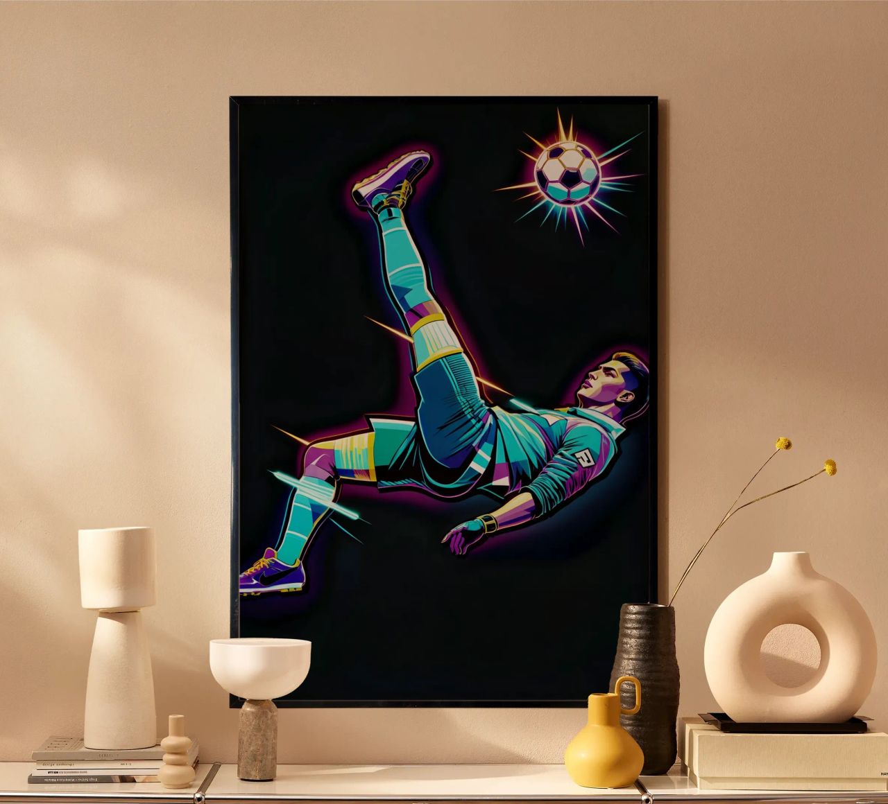 Ronaldo kickt den Ball über sich selbst Poster von BONANZA