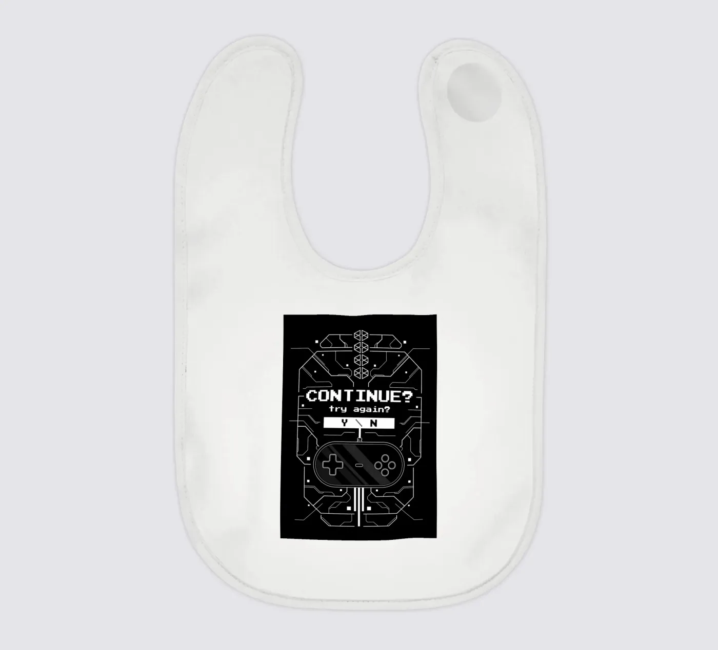 Game Over baby bib by Delaplane