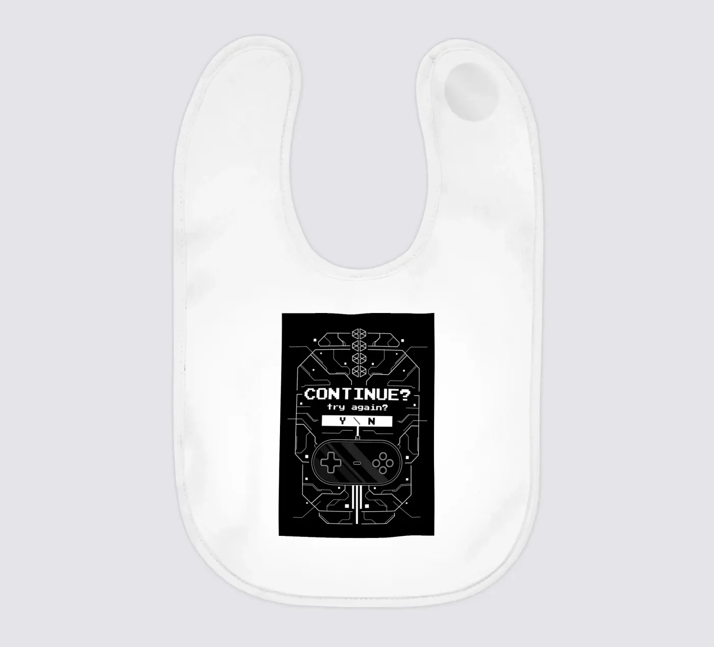 Game Over baby bib by Delaplane