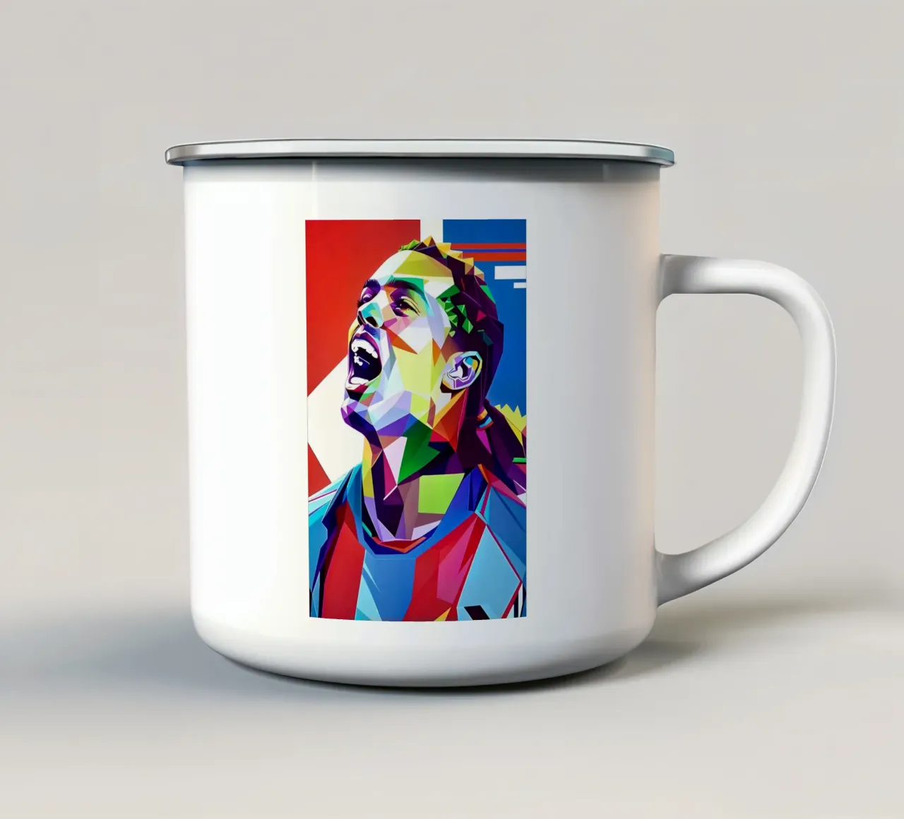 Ronaldinho neon pop art tazza in smalto da BONANZA