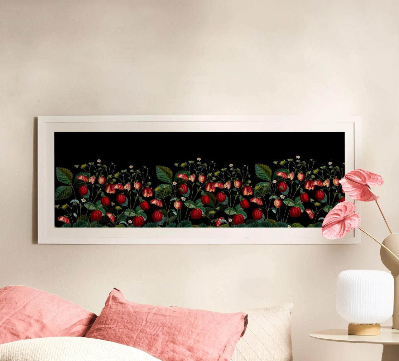 Lush Vintage Strawberry Fields Night Garden poster by Vintage World - Uta Naumann