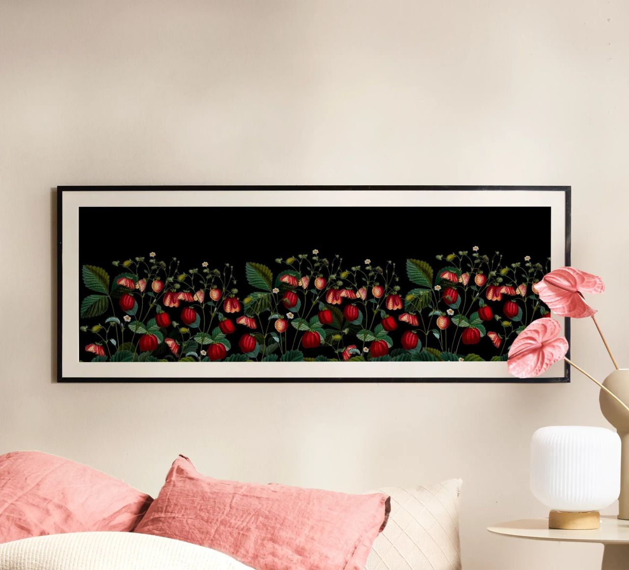 Lush Vintage Strawberry Fields Night Garden poster by Vintage World - Uta Naumann