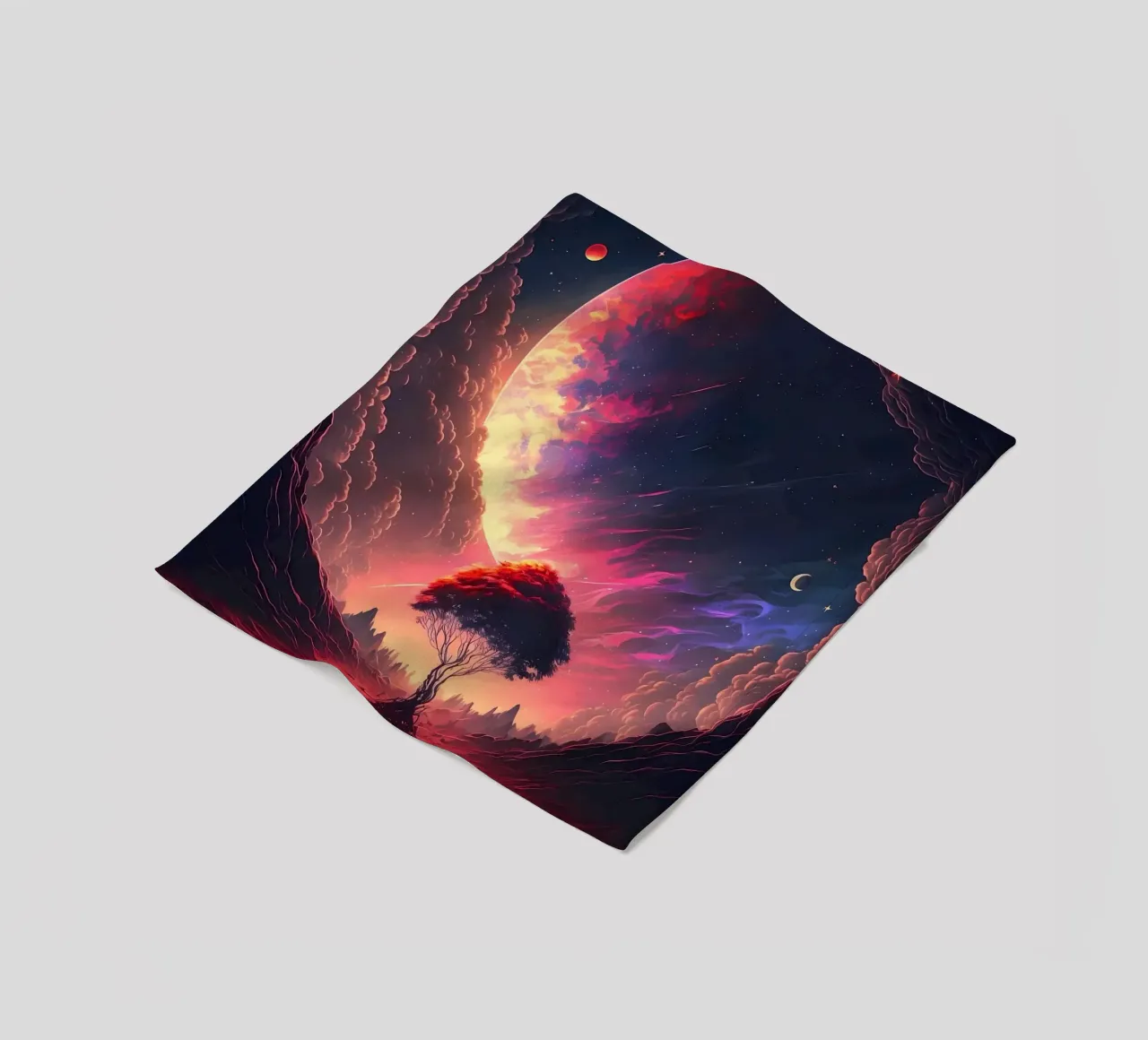 Galaxy Landscape fleece blanket by Mikesell