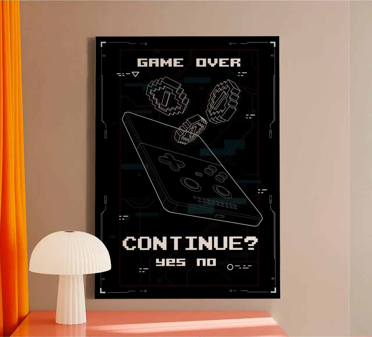 Game Over tela con Cornice a cassetta da Delaplane