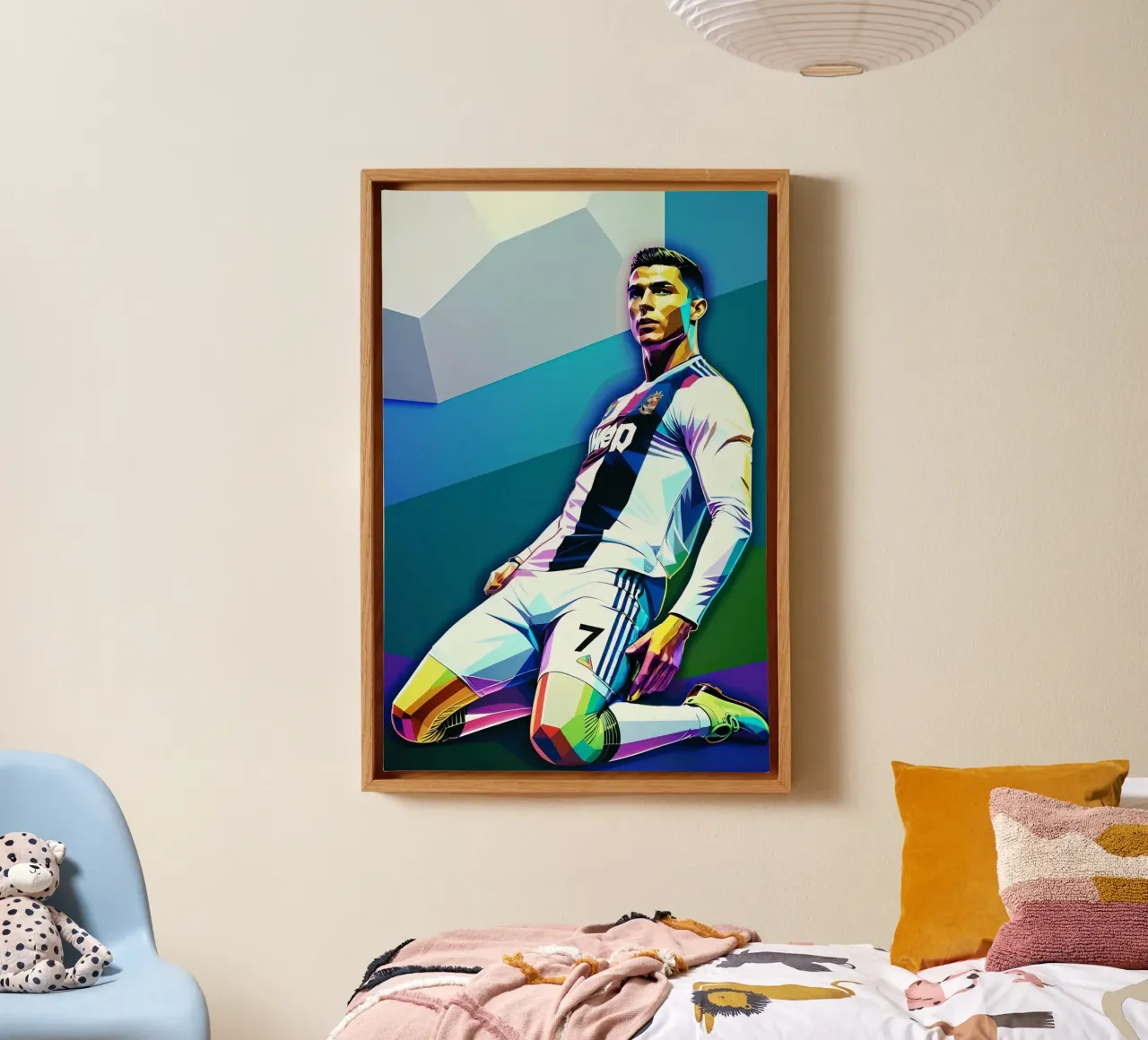 Ronaldo op zijn knieën canvas met Baklijst van BONANZA