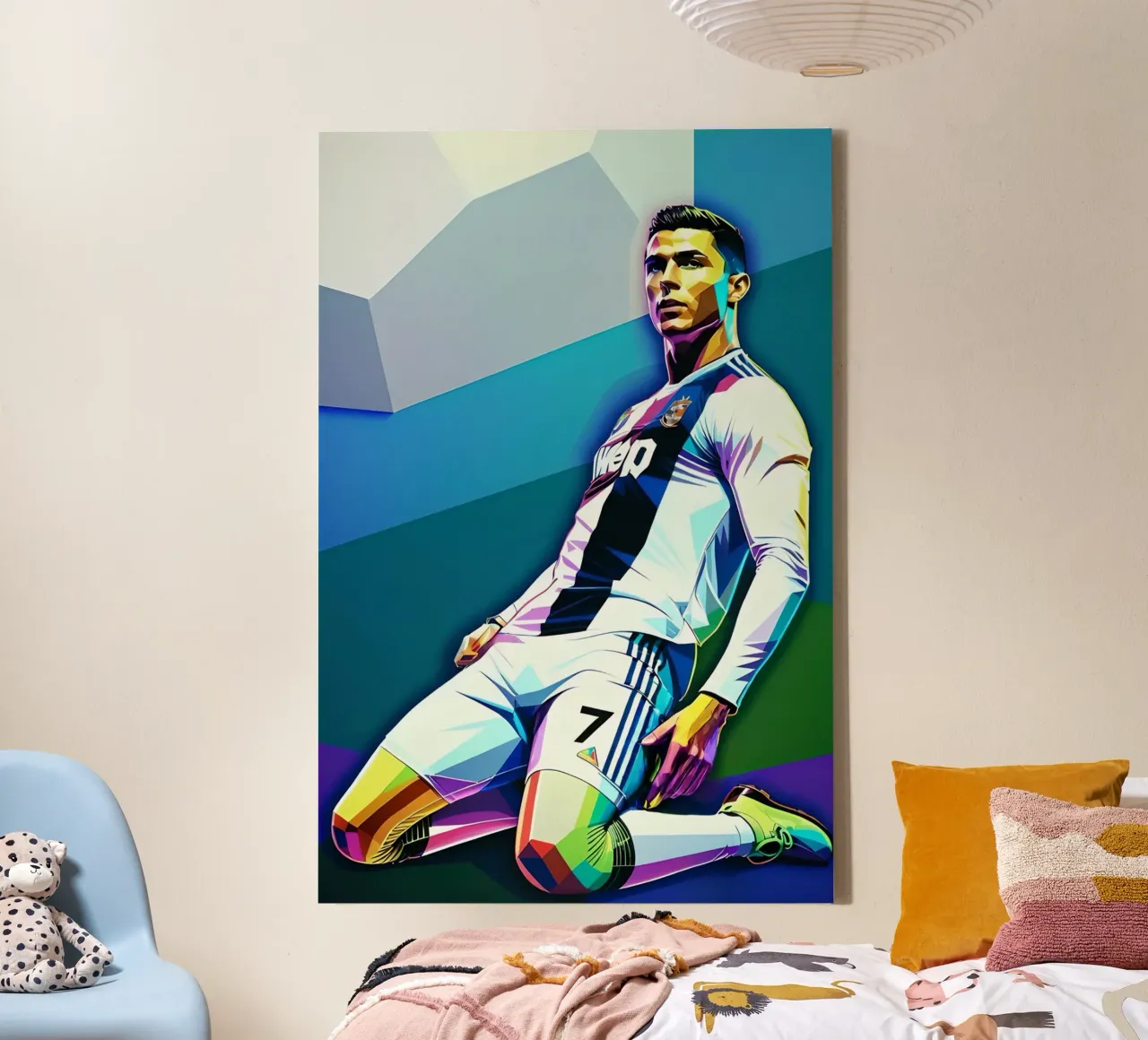 Ronaldo op zijn knieën canvas met Baklijst van BONANZA