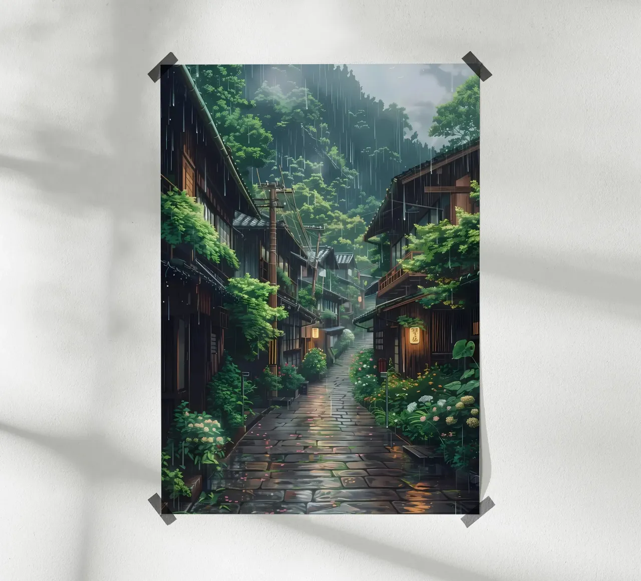 Rainy Street poster by Ginnery