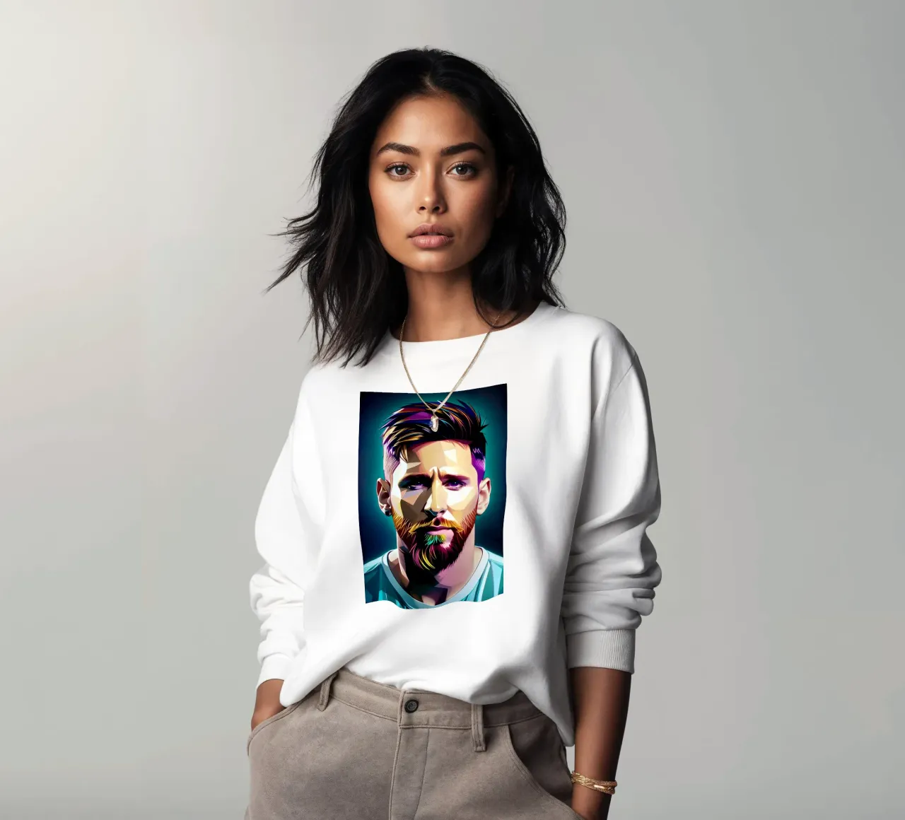 Lionel Messi portrait neon wpap felpa da BONANZA
