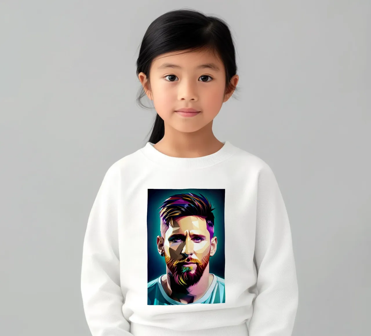 Lionel Messi portrait neon wpap felpa bambino da BONANZA