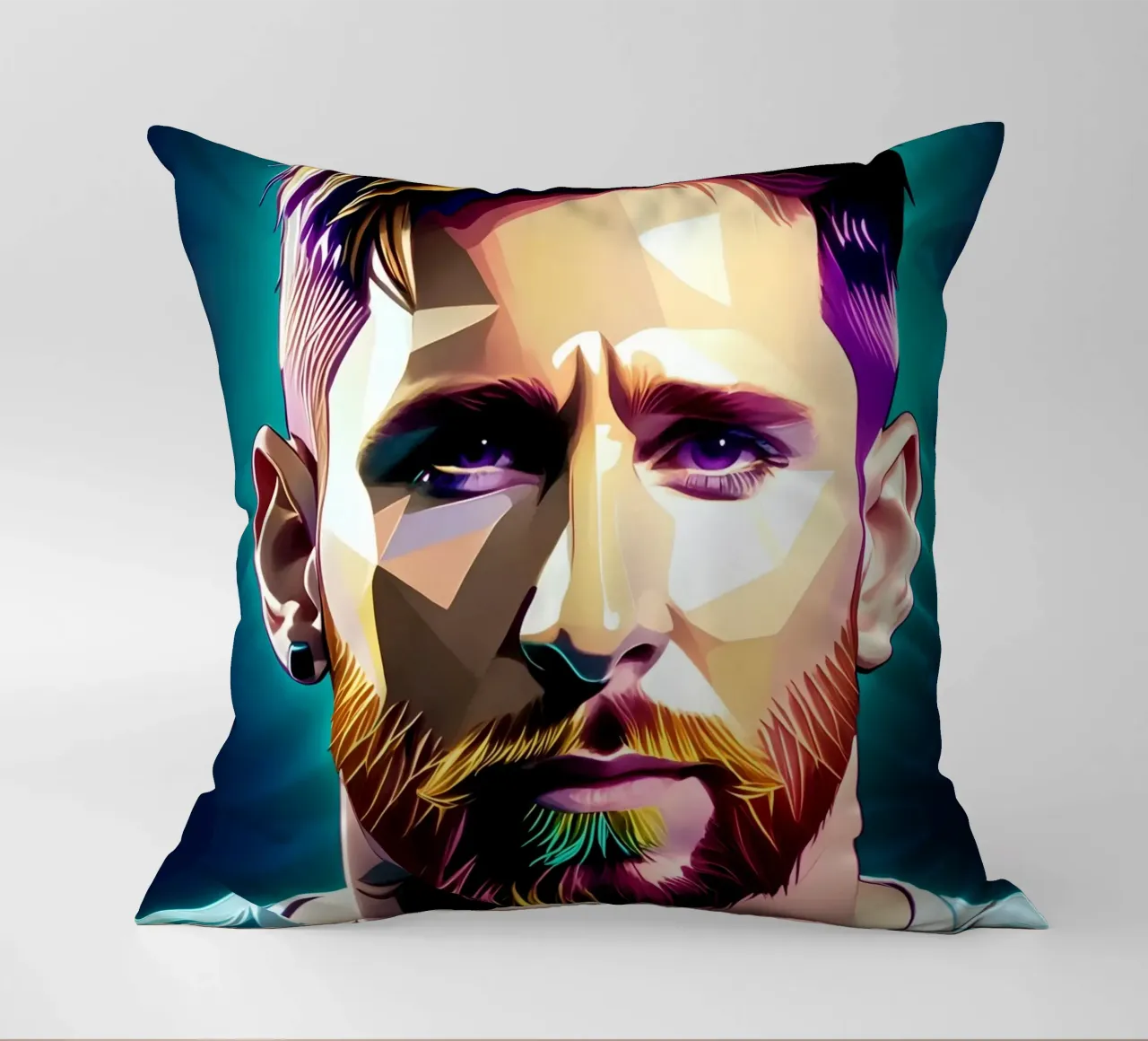 Lionel Messi portrait neon wpap cuscino da BONANZA