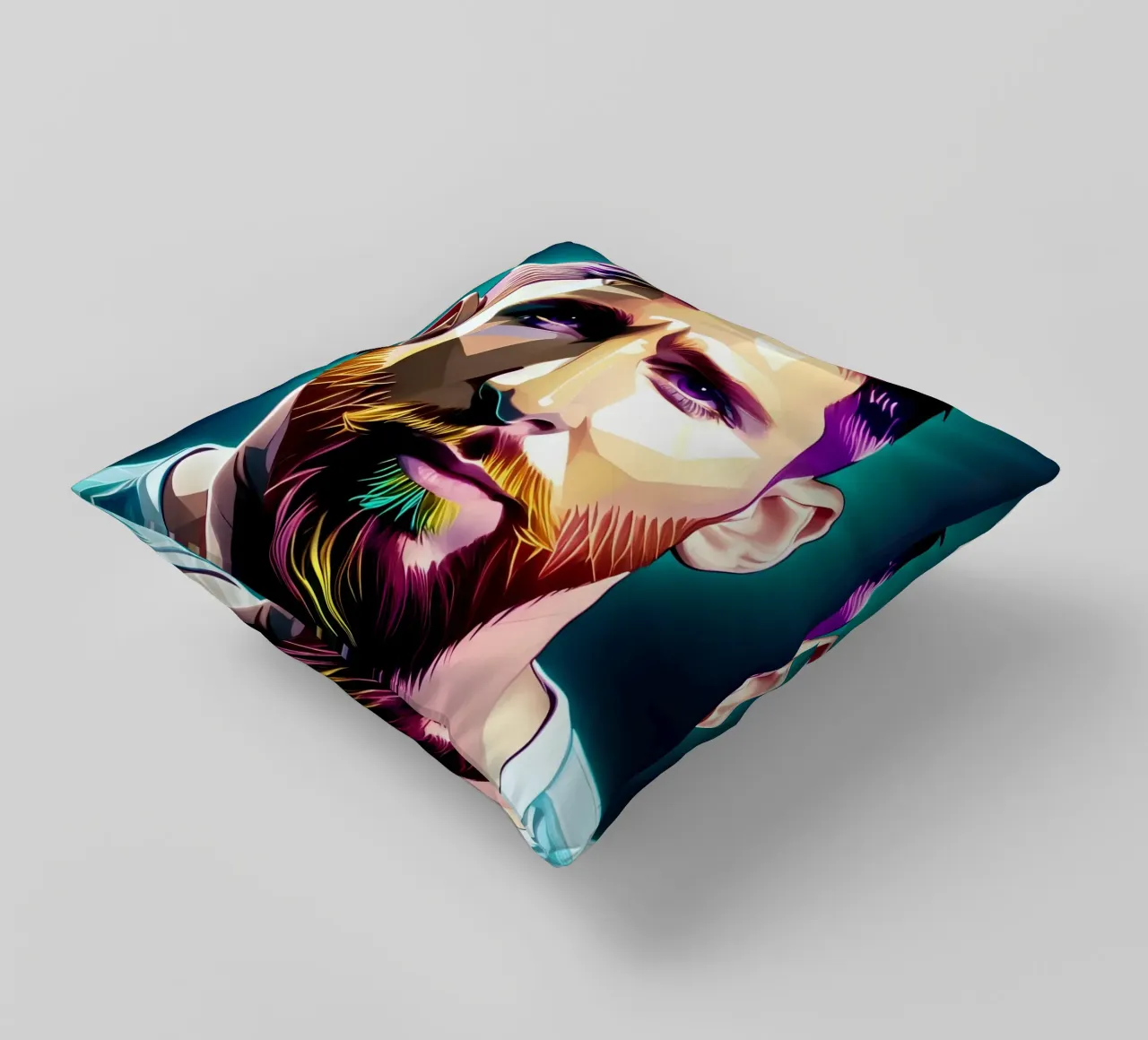 Lionel Messi portrait neon wpap cuscino da BONANZA