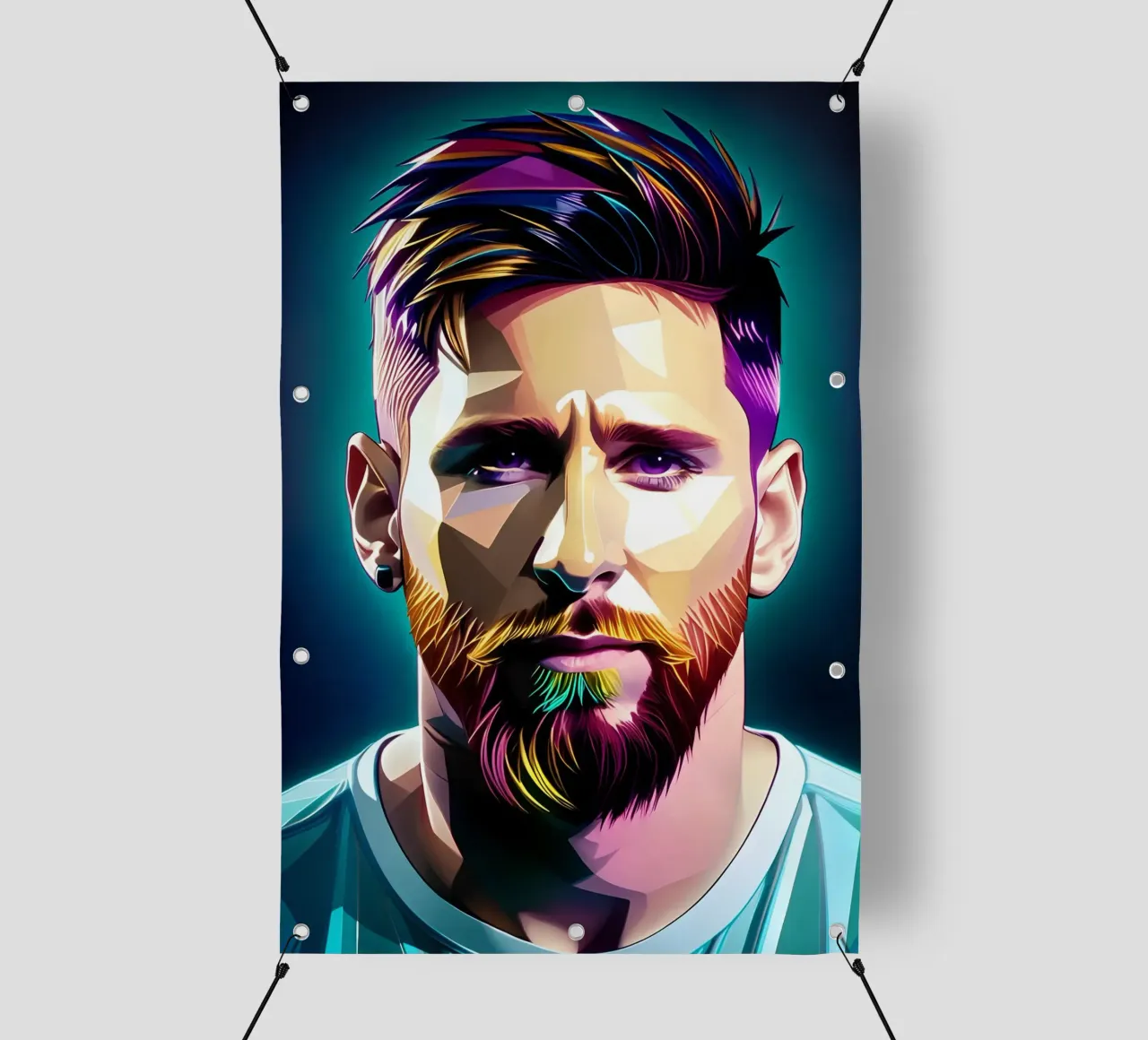 Lionel Messi portrait neon wpap telo in pvc da BONANZA