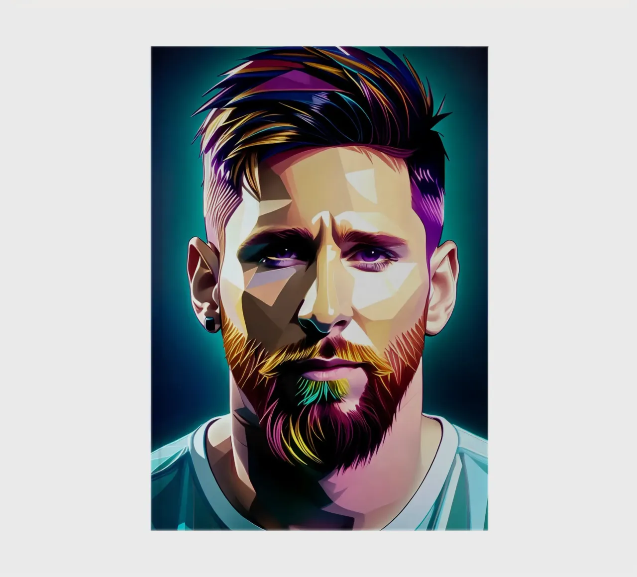 Lionel Messi portrait neon wpap notebook by BONANZA