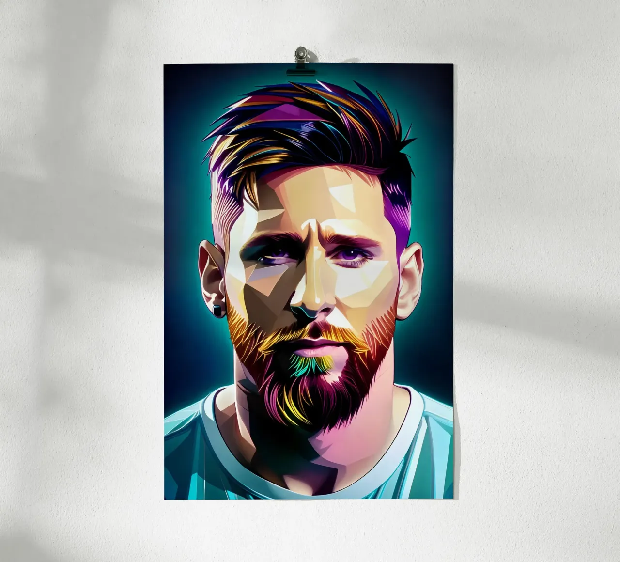 Lionel Messi portrait neon wpap carta hahnemühle da BONANZA
