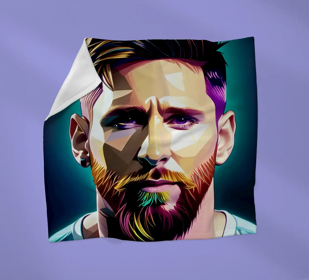 Lionel Messi portrait neon wpap coperta in pile da BONANZA