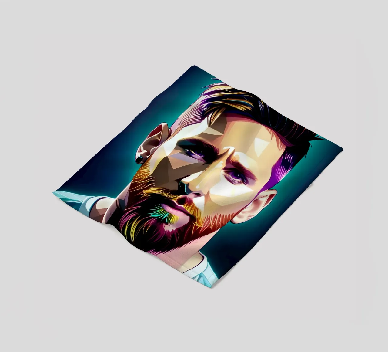 Lionel Messi portrait neon wpap coperta in pile da BONANZA
