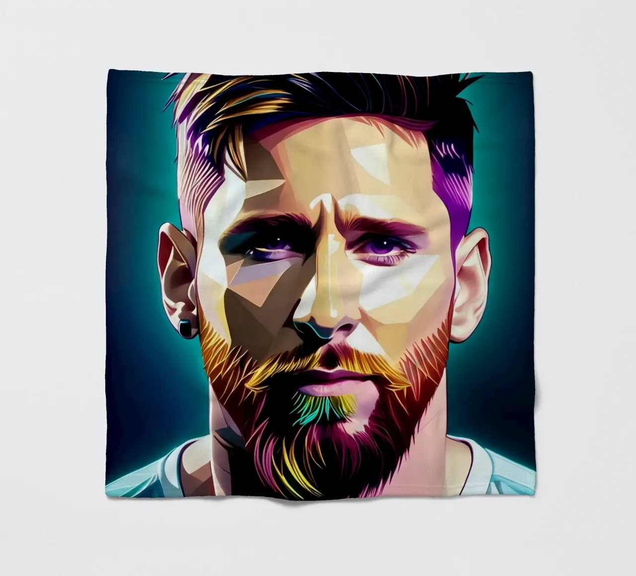 Lionel Messi portrait neon wpap coperta in pile da BONANZA