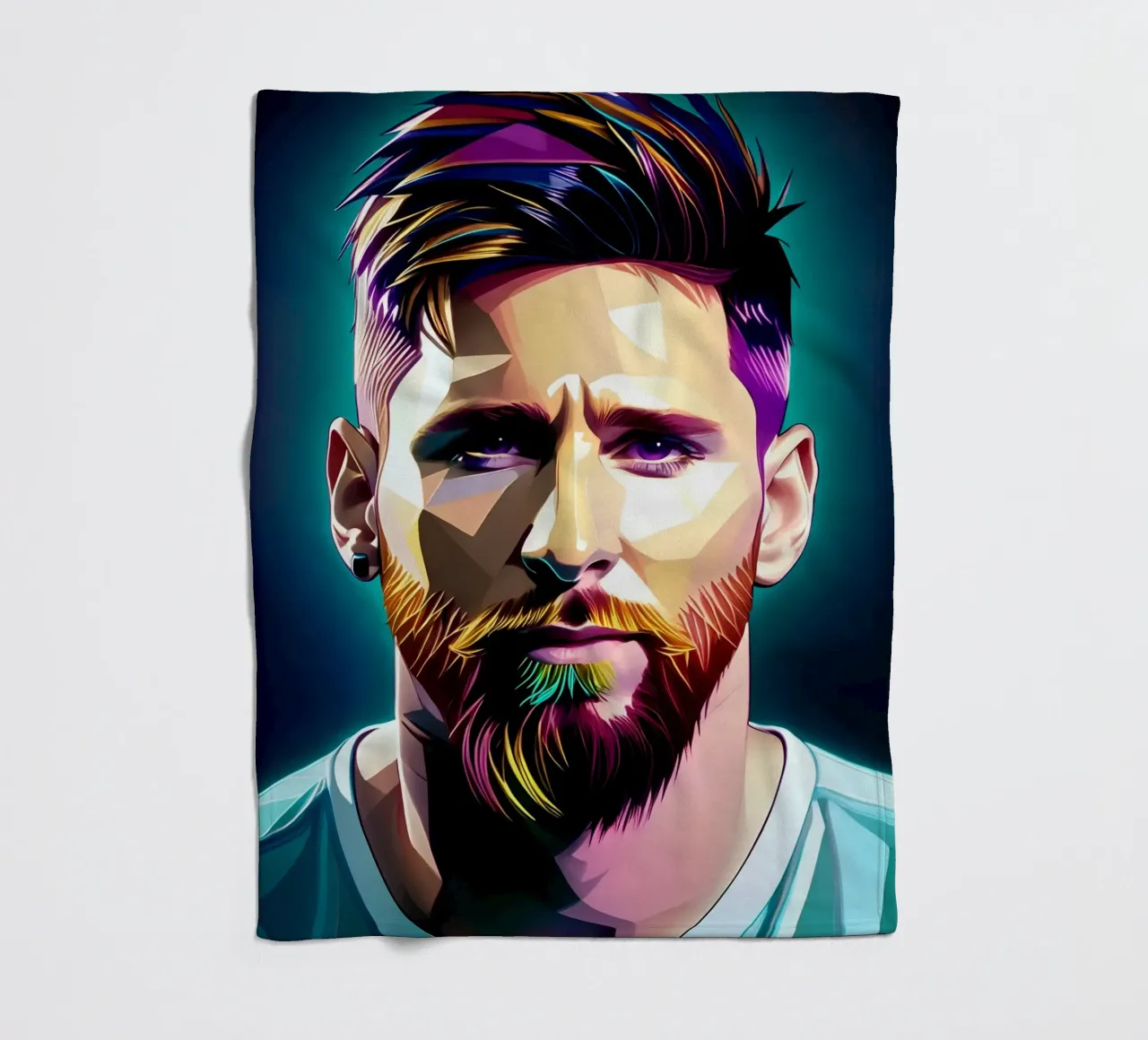 Lionel Messi portrait neon wpap coperta in pile da BONANZA