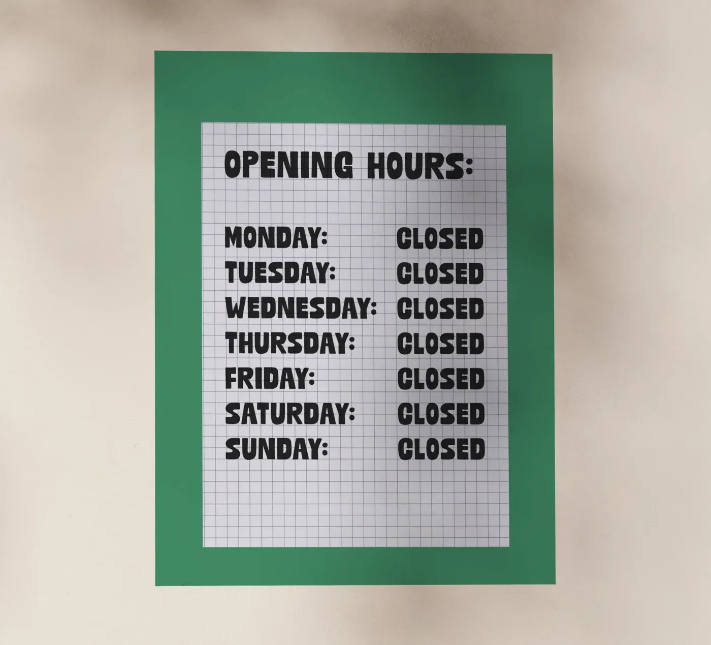 Opening Hours pellicola backlit da TheGrumpyHomeDecor