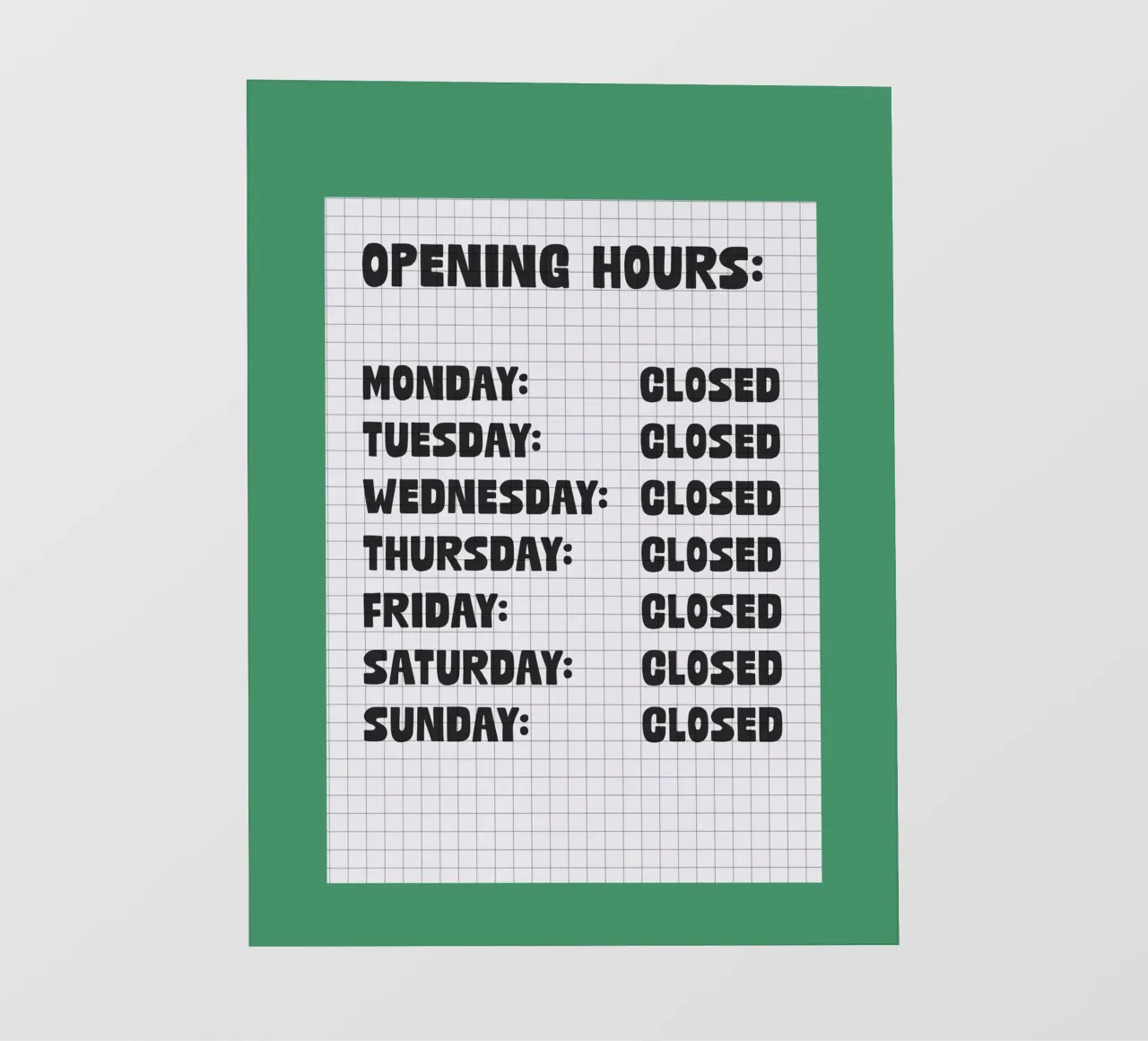 Opening Hours pellicola backlit da TheGrumpyHomeDecor