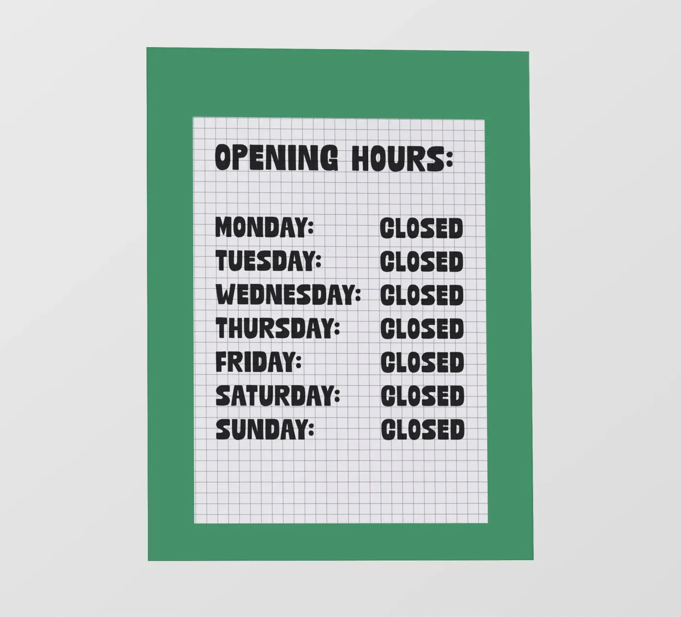 Opening Hours pellicola backlit da TheGrumpyHomeDecor
