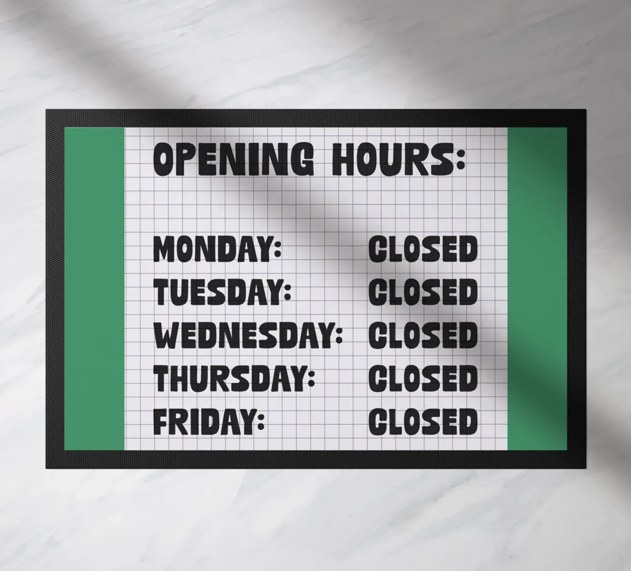 Opening Hours deurmat van TheGrumpyHomeDecor