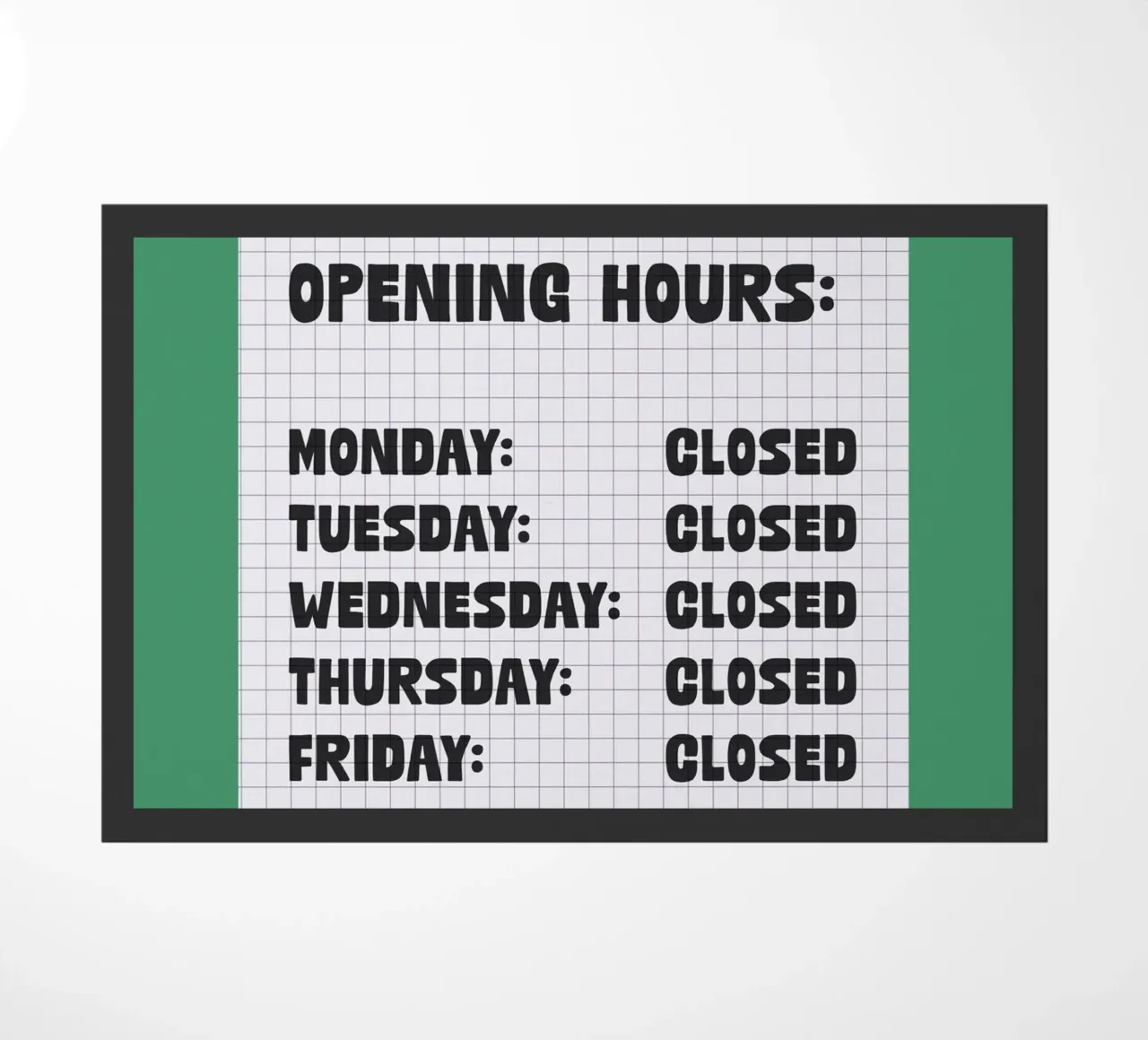 Opening Hours deurmat van TheGrumpyHomeDecor