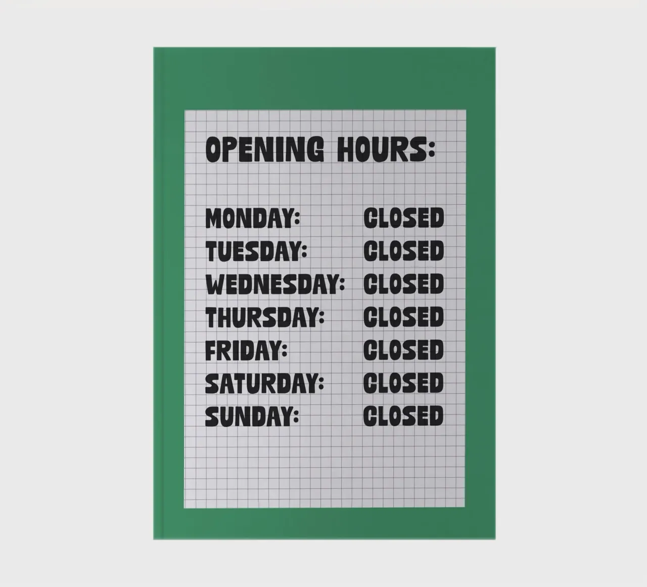 Opening Hours notebook by TheGrumpyHomeDecor