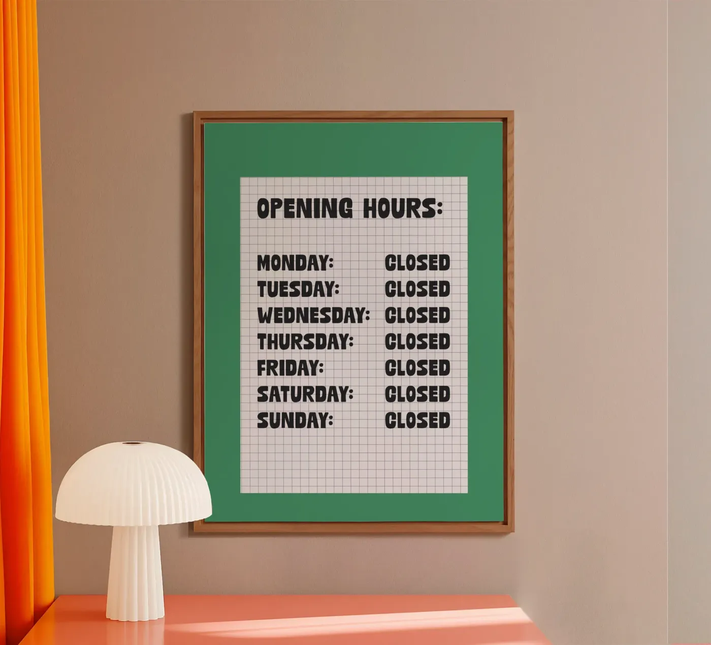 Opening Hours alluminio dibond da TheGrumpyHomeDecor