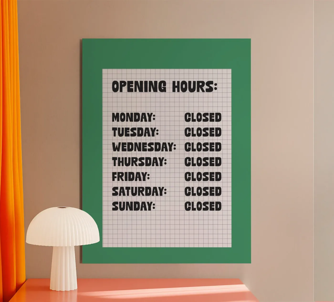 Opening Hours alluminio dibond da TheGrumpyHomeDecor