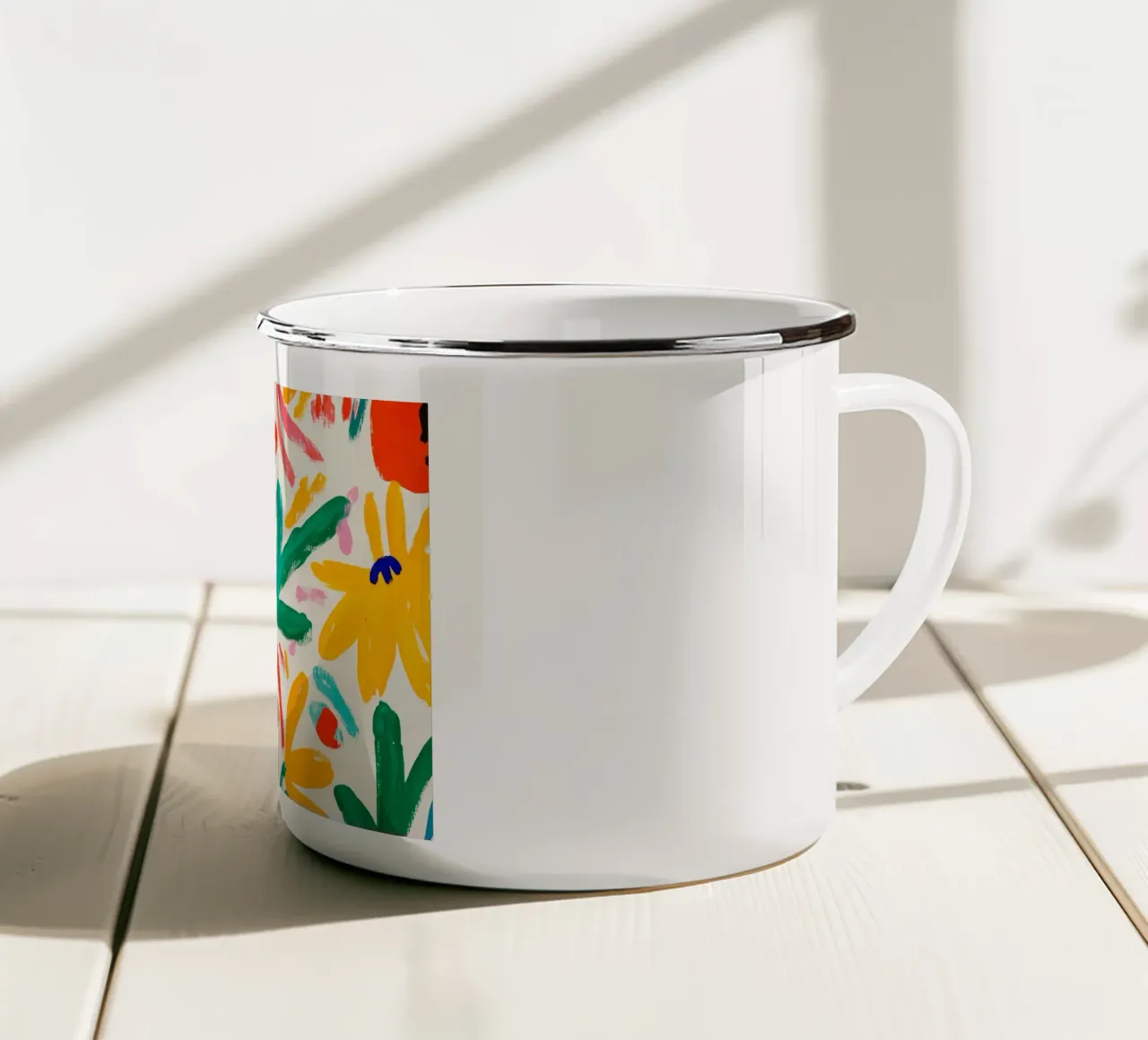 Glücklicher Blumengarten von Henri Matisse Emaille Tasse von Modern Muse
